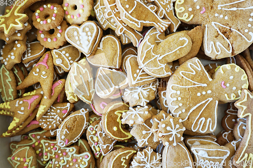 Image of christmas tradition gingerbread background