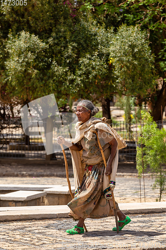 Image of Orthodox believers in Aksum, Ethiopia Africa