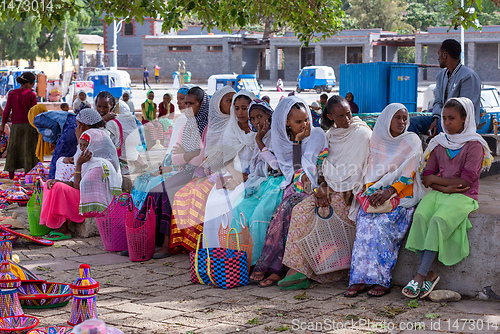 Image of Street market in center of Aksum, Ethiopia Africa