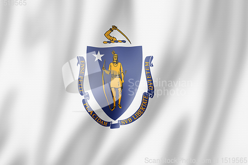 Image of Massachusetts flag, USA