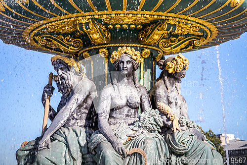 Image of Fountain of the Seas detail, Concorde Square, Paris