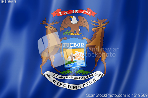 Image of Michigan flag, USA