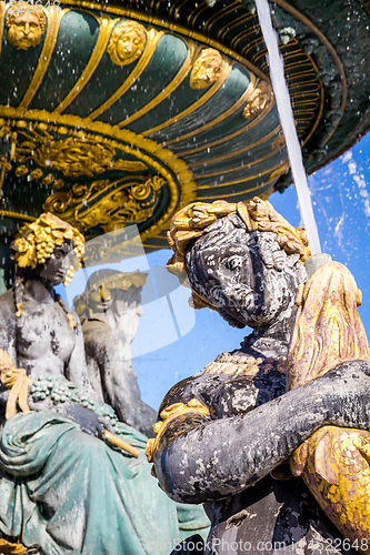 Image of Fountain of the Seas detail, Concorde Square, Paris