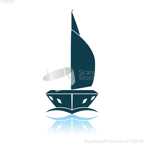 Image of Sail Yacht Icon Front View