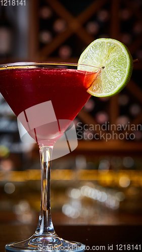 Image of Cosmopolitan - Alcoholic Cocktail made from Vodka, Cointreau, Lime Juice and Cranberry Juice.