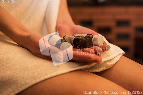 Image of aromatic oil bottle for bath