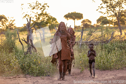 Image of Himba woman with their child, Namibia Africa