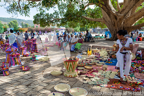 Image of Street market in center of Aksum, Ethiopia Africa