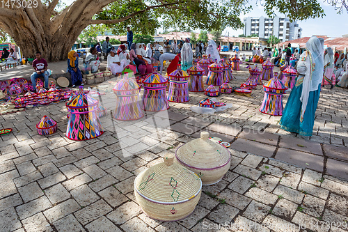 Image of Street market in center of Aksum, Ethiopia Africa