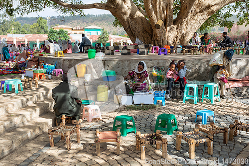 Image of Ethiopian traditional Coffee ceremony, Aksum, Ethiopia Africa