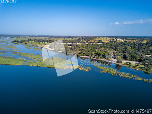 Image of Okavango delta river in north Namibia, Africa