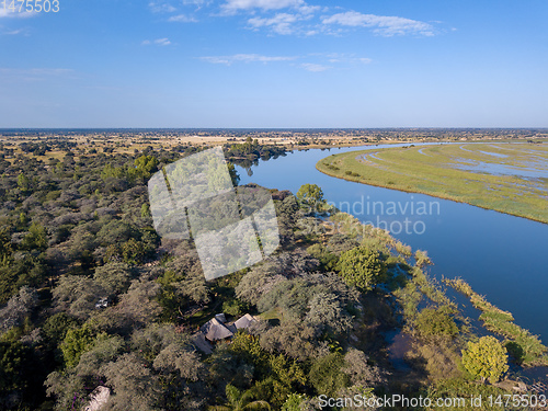 Image of Okavango delta river in north Namibia, Africa