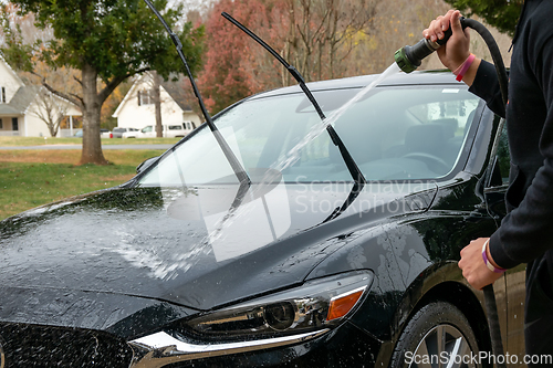 Image of car wash cleaning and prepare for detailing