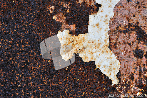 Image of peeling paint rusty metal background