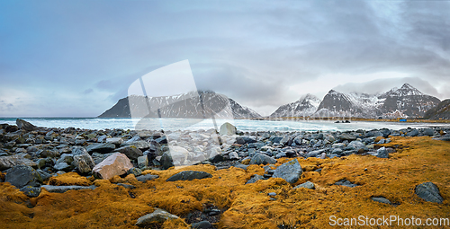 Image of Rocky coast of fjord in Norway