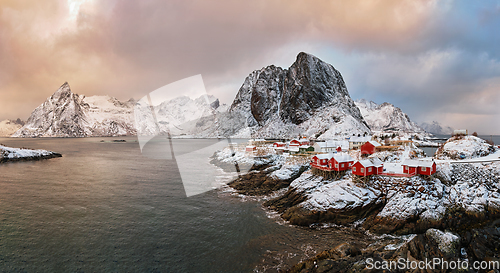 Image of Hamnoy fishing village on Lofoten Islands, Norway