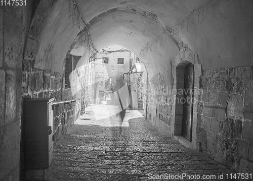 Image of Old city jerusalem street in summer tourism vacation