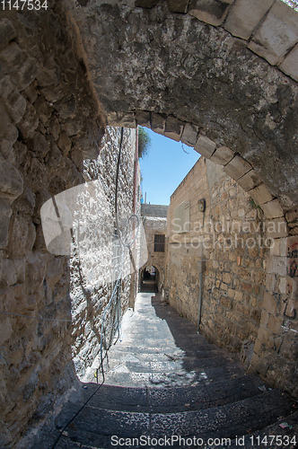 Image of Old city jerusalem street in summer tourism vacation