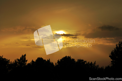 Image of evening sky orange sunset