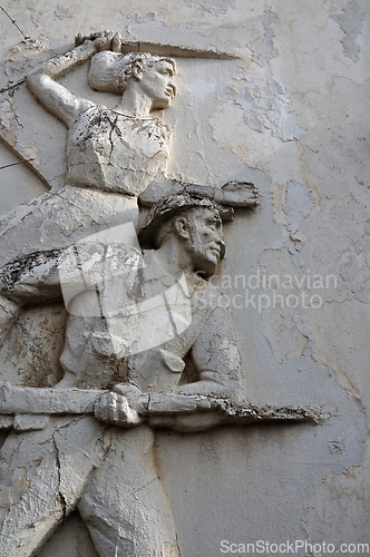 Image of soldier and victory goddess