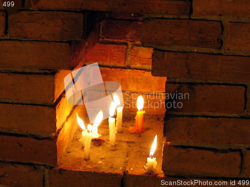 Image of Candlelit walls. Chiang Mai. Thailand
