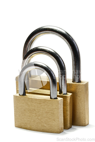 Image of Three padlocks of different size