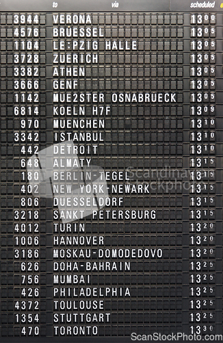 Image of Depature schedule board in airport