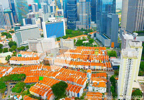 Image of Singapore Chinatown aerial view