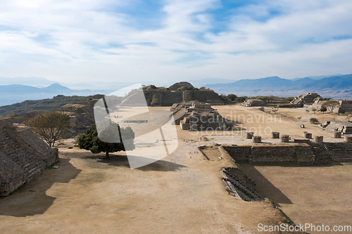 Image of Ancient ruins on plateau Monte Alban in Mexico