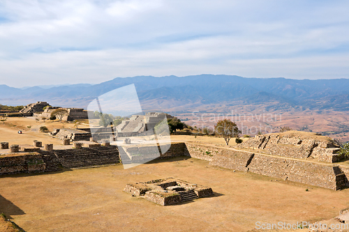 Image of Ancient ruins on plateau Monte Alban in Mexico