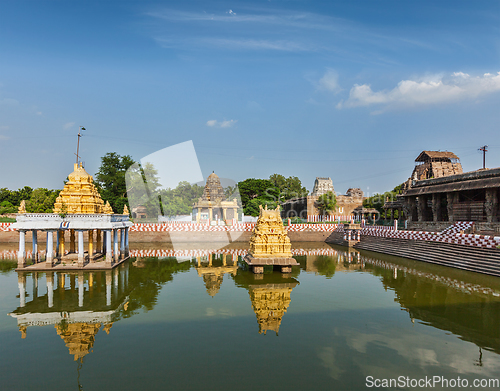 Image of Temple tank of Hindu temple, India