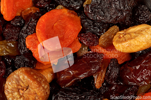 Image of Various dried fruits close-up