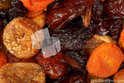 Image of Various dried fruits close-up