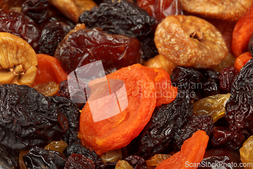 Image of Various dried fruits close-up