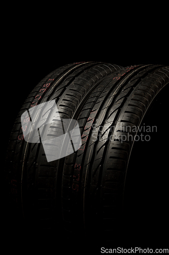 Image of Two tires close up