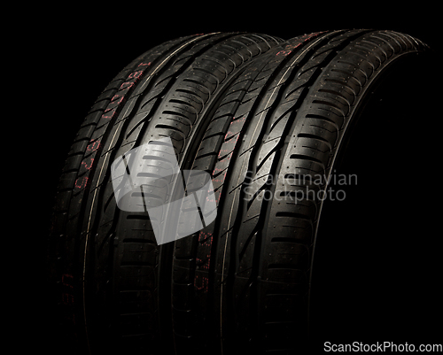 Image of Two tires close up