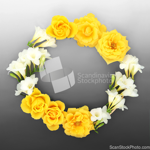 Image of Spring Easter Rose and Freesia Flower Wreath