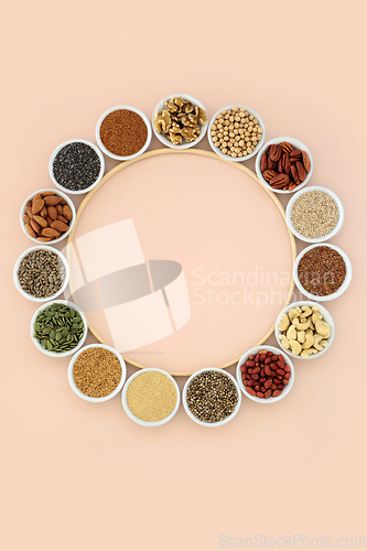 Image of Wreath of Healthy Food High in Essential Fatty Acids