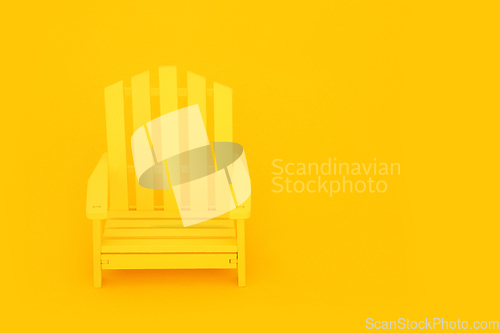 Image of Trendy Yellow Chair for Solitary Independence Concept