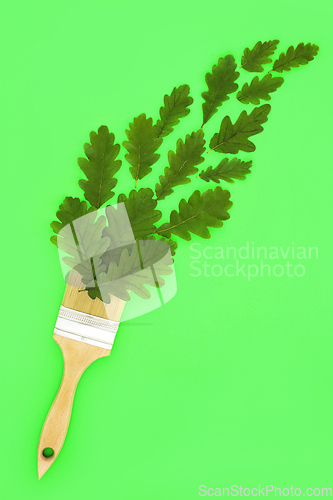 Image of Surreal Oak Tree Leaf Paintbrush Splash