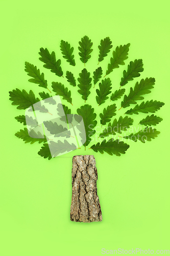 Image of Surreal Oak Tree Go Green Symbol