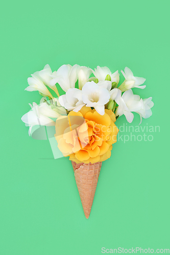 Image of Summer Ice Cream Cone Surreal Floral Gift 