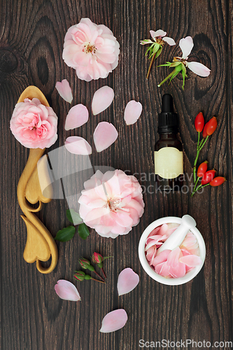 Image of Essence of Rose Flowers for Aromatherapy Oil