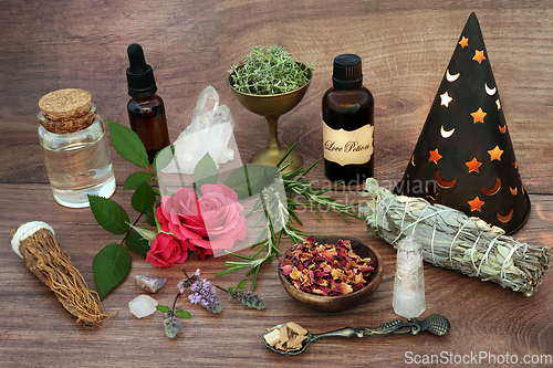 Image of Love Potion Romantic Wiccan Occult Composition 