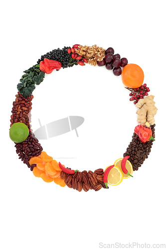 Image of Healthy Nourishing Food Wreath Composition