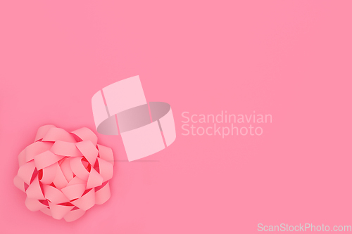 Image of Pink for a Girl Rosette Bow for Birth of a Child