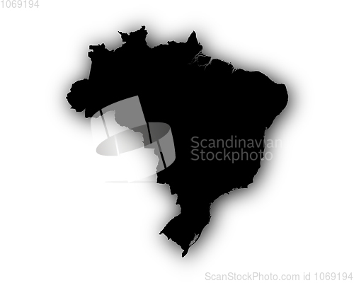 Image of Map of Brazil with shadow