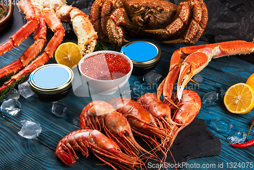 Image of Set of fresh seafood