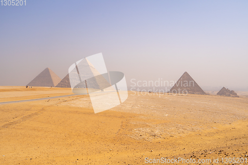 Image of Pyramids of Giza near Cairo Egypt