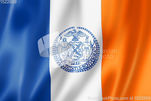 Image of New York city flag, USA